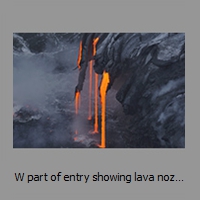 W part of entry showing lava nozzles